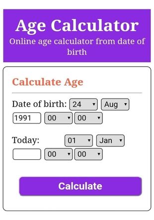 age calculator tool